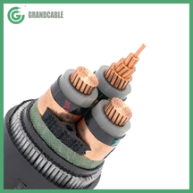 Cable de alimentación eléctrica subterráneo de 6,35 / 11kV 3x70 mm2 CU / XLPE / SWA / PVC