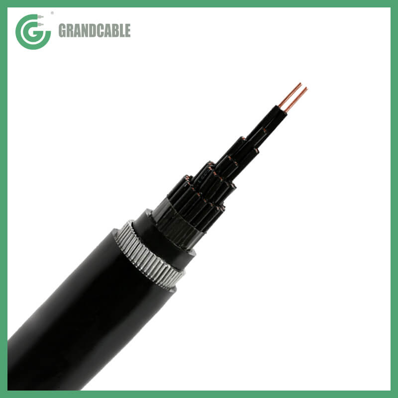 PVC aislado PVC del cable de control de cobre de 4x2.5mm2 SWA forrado para la subestación 33 / 11kv